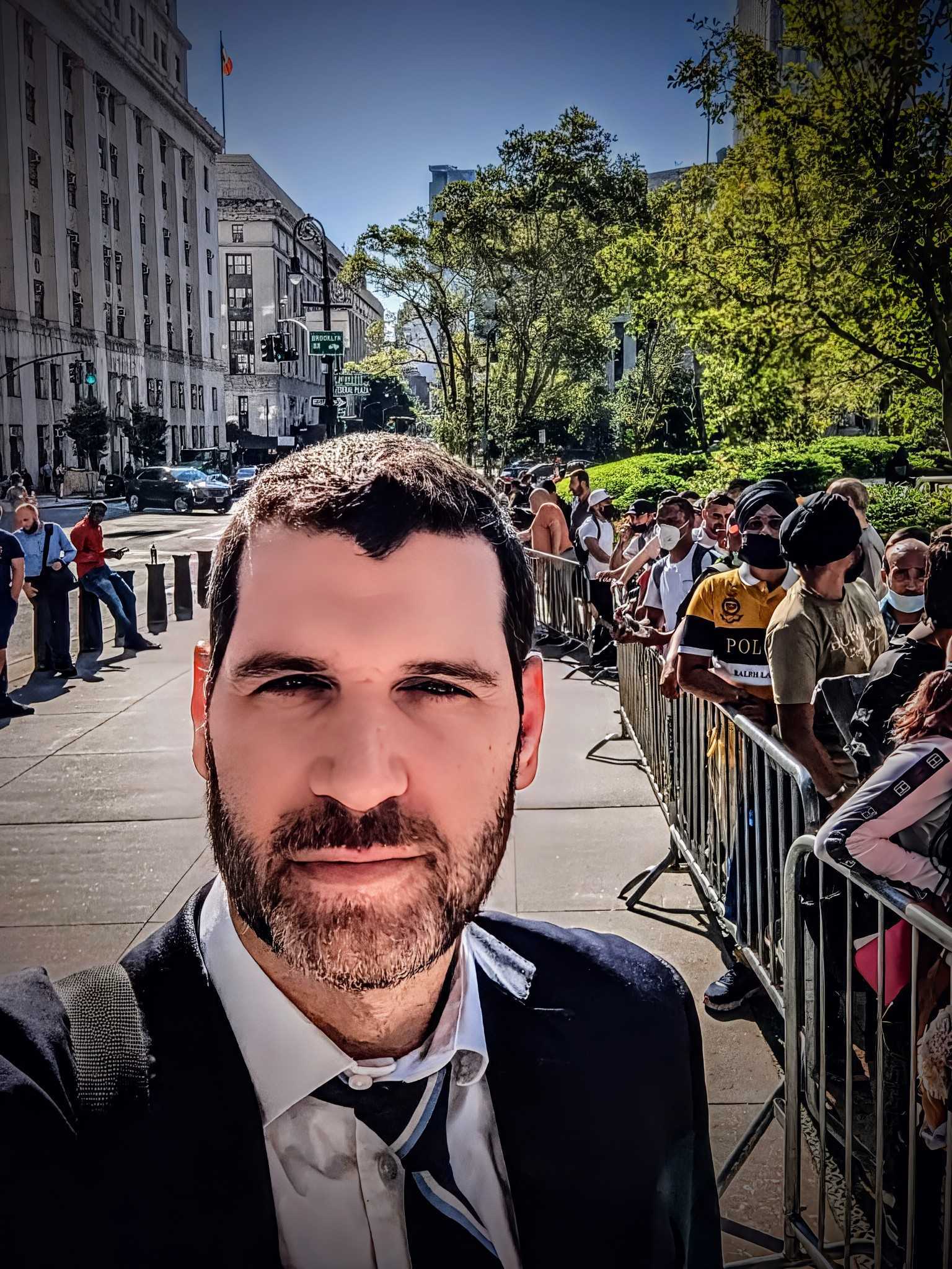 David Herscovici outside immigration court